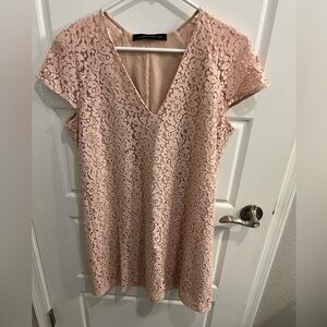 Zara Pink Lace Mini Dress